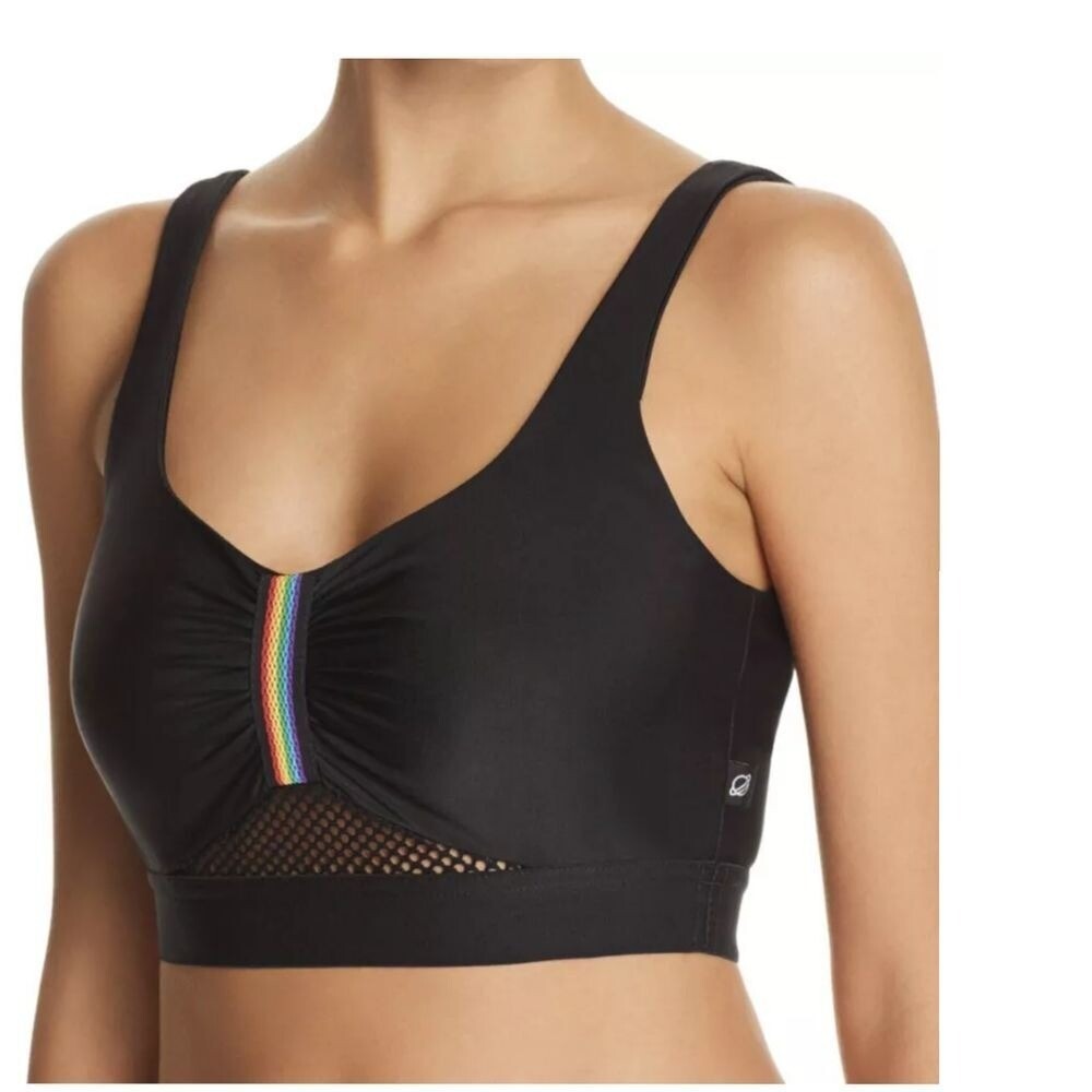 NWT Sports‎ Terez Women's Black Rainbow Sports Bra XS